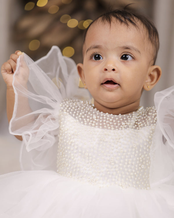 Embroidered  Baptism Dress Set for Girls