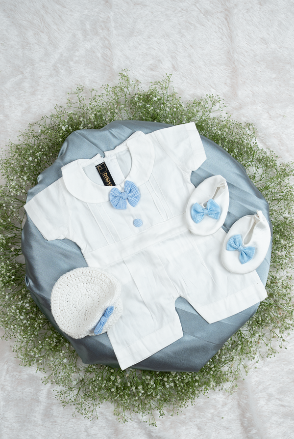 White & Blue Baptism  Set for Boys