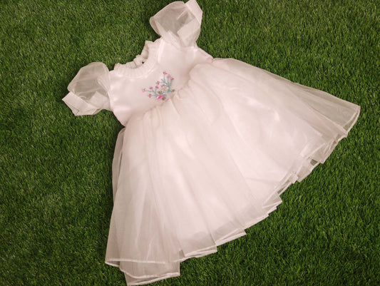 White Baptism Dress Set for Girls