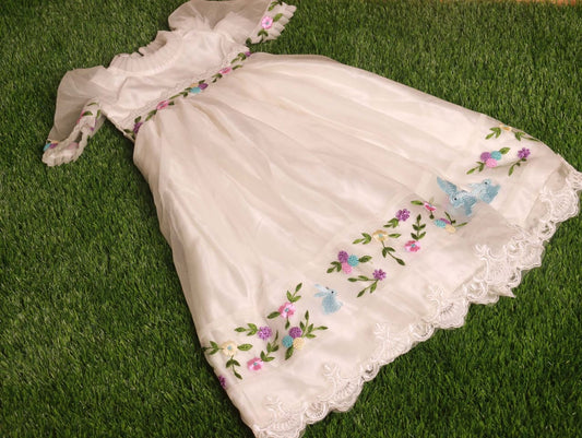 Embroidered  Baptism Dress Set for Girls